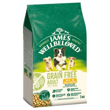 1,5kg James Wellbeloved Grain Free Adult Dog Hypoallergenic pulyka & zöldség száraz kutyatáp kép