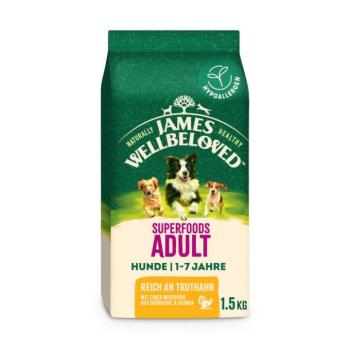 1,5kg James Wellbeloved Superfoods Adult Dog Hypoallergenic pulyka & kel, quinoa száraz kutyatáp kép