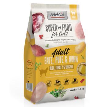 1,5kg MAC's Superfood for Cats Adult kacsa, pulyka & csirke száraz macskatáp kép