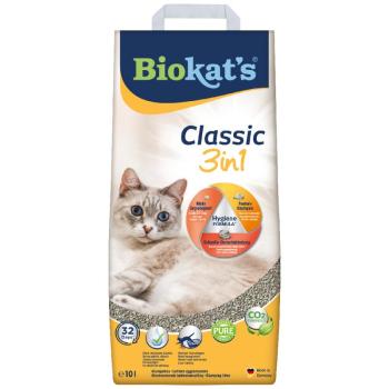 10 liter Biokat's Classic 3in1 macskaalom 3 különböző szemcsemérettel kép