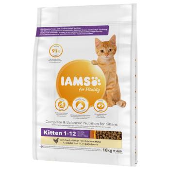 10kg IAMS for Vitality Kitten csirke száraz macskatáp 10% árengedménnyel kép