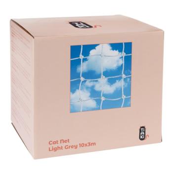 10x3m TIAKI dróttal megerősített macskaháló, világosszürke kép