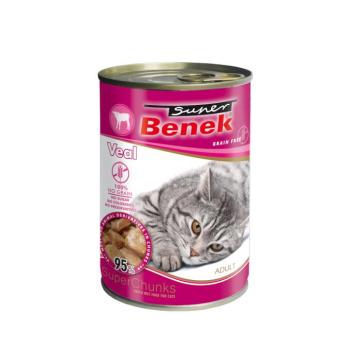 10x415g Super Benek Chunks Borjú szószban gabonamentes nedves macskatáp kép