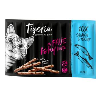 10x5g Tigeria Sticks macskasnack- Lazac & pisztráng kép