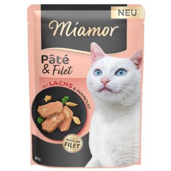10x85g Miamor Pâté & Filet lazac nedves macskaeledel kép