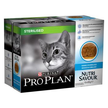 10x85g Purina Pro Plan Nutrisavour Sterilised Tőkehal nedves macskatáp kép