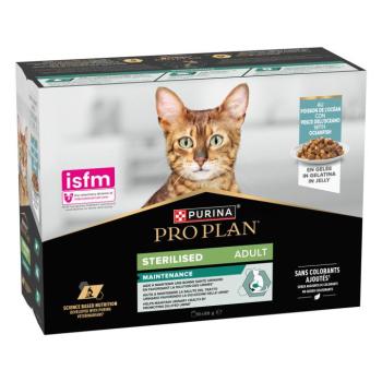 10x85g PURINA PRO PLAN Sterilised Adult Maintenance tengeri hal nedves macskatáp kép