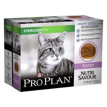 10x85g Purina Pro Plan Sterilised Senior 7+ Cat pulyka nedves macskatáp kép