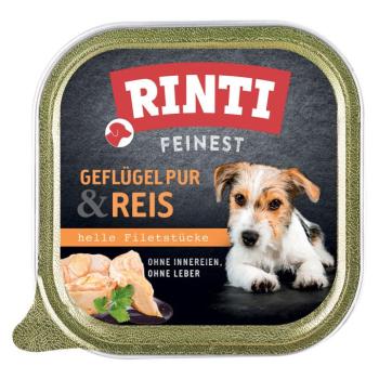 11x150g RINTI Feinest tálcás nedves kutyatáp - Szárnyas pur & rizs kép