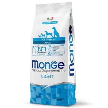 12kg Monge Natural Superpremium All Breeds Light lazac & rizs száraz kutyatáp kép