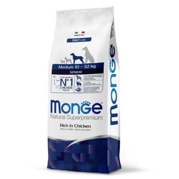 12kg Monge Natural Superpremium Medium Senior csirke száraz kutyatáp kép