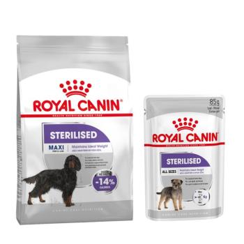 12kg Royal Canin Sterilised Maxi nedves kutyatáp+12x85g nedvestáp ingyen kép