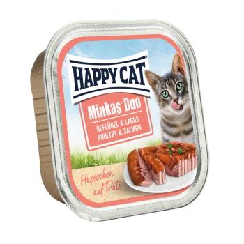 12x100g Happy Cat Minkas Duo pástétom & falatkák tálcás nedves macskatáp- Vegyes csomag (5 változattal kép