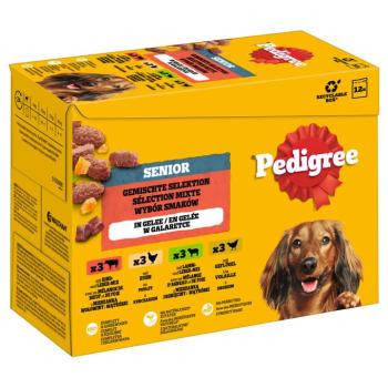 12x100g Pedigree Senior 7+ nedves kutyatáp - Vegyes csomag aszpkban (4 fajta) kép