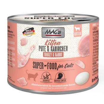 12x200g MAC´s Kitten Pulyka & nyúl nedves macskatáp kép