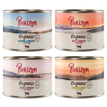 12x200g Purizon Organic nedves macskatáp- Vegyes csomag 4 változattal kép