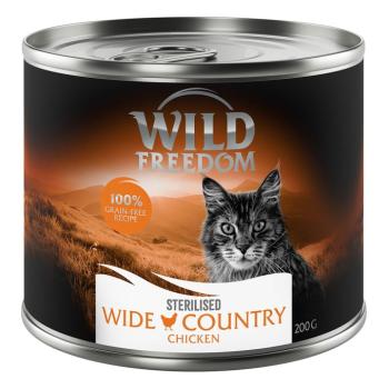 12x200g Wild Freedom Adult Wide Country Sterilised - csirke pur gabonamentes nedves macskatáp kép