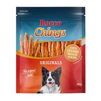 12x250g Rocco Chings rágócsíkok csirkemelcsíkok kutyasnack kép