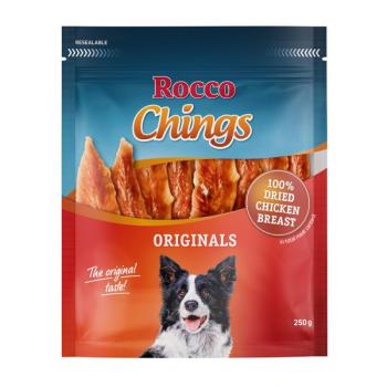 12x250g Rocco Chings rágócsíkok szárított csirkemell kutyasnack kép