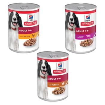 12x370g Hill's Science Plan Adult Adult nedves kutyatáp - Csirke, pulyka, marha kép