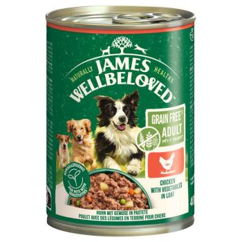 12x400g Adult Dog Grain Free Hypoallergenic James Wellbeloved csirke csirke pástétom nedves kutyatáp kép