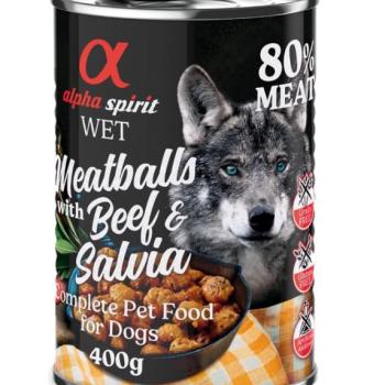 12x400g alpha spirit Dog Meatballs Marha & zsálya nedves kutyatáp kép