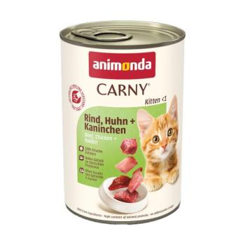 12x400g animonda Carny Kitten marha, csirke & nyúl nedves macskatáp kép