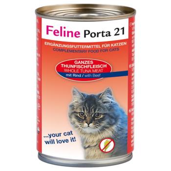 12x400g Feline Porta 21 tonhal & marha nedves macskatáp kép