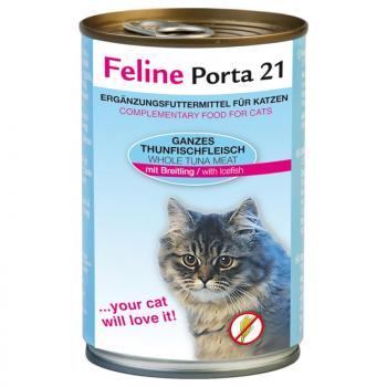 12x400g Feline Porta 21 tonhal & sprotni nedves macskatáp kép