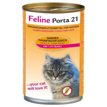 12x400g Feline Porta 21 tonhal & surimi nedves macskatáp kép