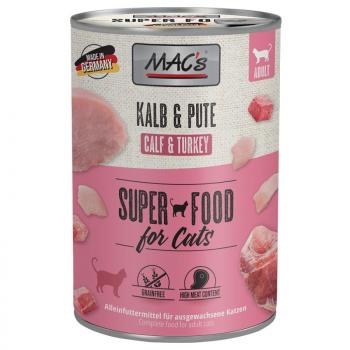 12x400g MAC´s Adult nedves macskatáp- Borjú & pulyka kép