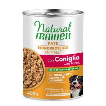 12x400g Natural Trainer Pate Monoproteico Medium & Maxi Adult nedves kutyatáp - Nyúl & teljes kiőrlésű gabona kép