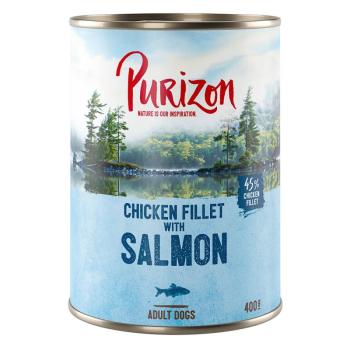 12x400g Purizon Adult - gabonamentes nedves kutyatáp- Lazac, spenót, kókusz kép