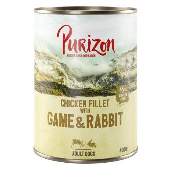 12x400g Purizon Adult - gabonamentes nedves kutyatáp- Vad, nyúl, tök & áfonya kép