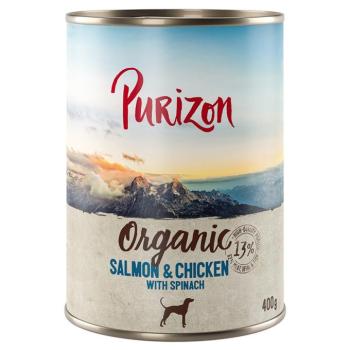 12x400g Purizon Organic Lazac, csirke & spenót nedves kutyatáp kép