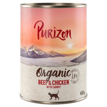 12x400g Purizon Organic Marha, csirke & sárgarépa nedves macskatáp kép