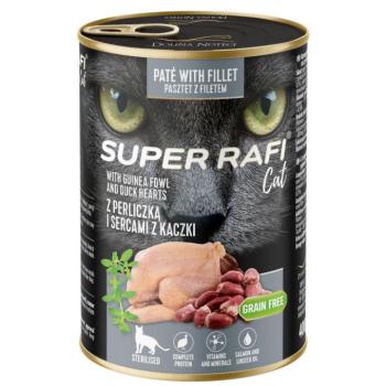 12x400g Super Rafi Sterilised Cat Gyöngytyúk & kacsaszív nedves macskatáp kép