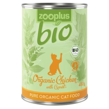 12x400g zooplus Bio konzerv nedves macskatáp- Bio csirke & bio sárgarépa kép