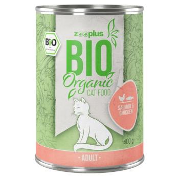 12x400g zooplus Bio konzerv nedves macskatáp- Bio lazac & bio csirke kép