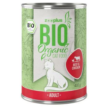 12x400g zooplus Bio konzerv nedves macskatáp- Bio marha & bio csirke kép