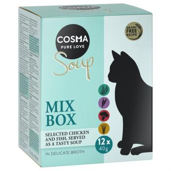 12x40g Cosma Soup  nedves macskatáp-Mix 2 (4 változattal) kép