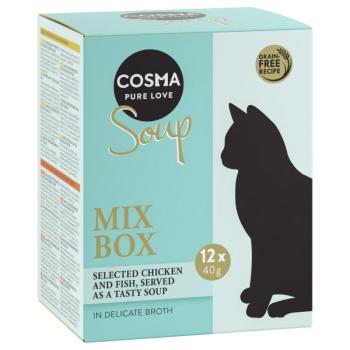 12x40g Cosma Soup  nedves macskatáp-Vegyes csomag 4 változattal kép