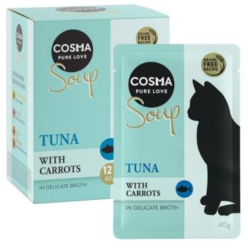 12x40g Cosma Soup tonhal & sárgarépa étrend-kiegészítő macskáknak kép
