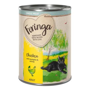 12x410g Feringa Single Meat Menü Csirke, tök & macskamenta nedves macskatáp kép