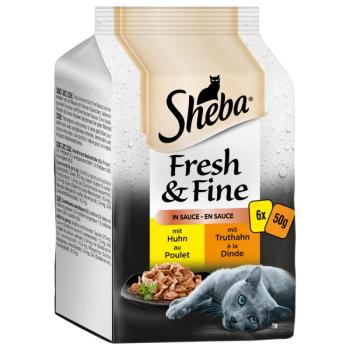 12x50g Sheba Fresh & Fine Csirke & pulyka szószban nedves macskatáp kép