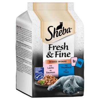 12x50g Sheba Fresh & Fine halválogatás szószban nedves macskatáp kép