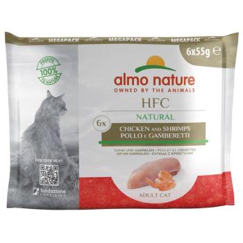 12x55g Almo Nature HFC aszpikban csirke & garnéla nedves macskatáp kép