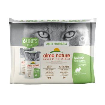 12x70g Almo Nature Holistic Anti Hairball nedves macskatáp- Mix:  6 x csirke+6 x marha kép