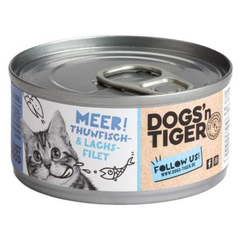 12x70g Dogs'n Tiger Cat Tonhal- és lazacfilé nedves macskatáp kép