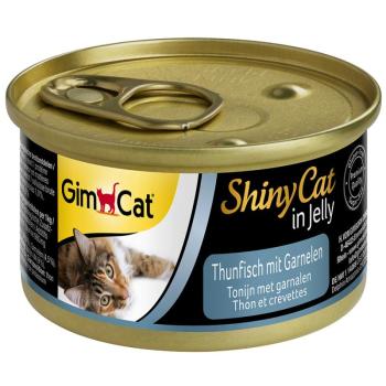 12x70g GimCat ShinyCat Jelly tonhal & garnéla nedves macskatáp kép